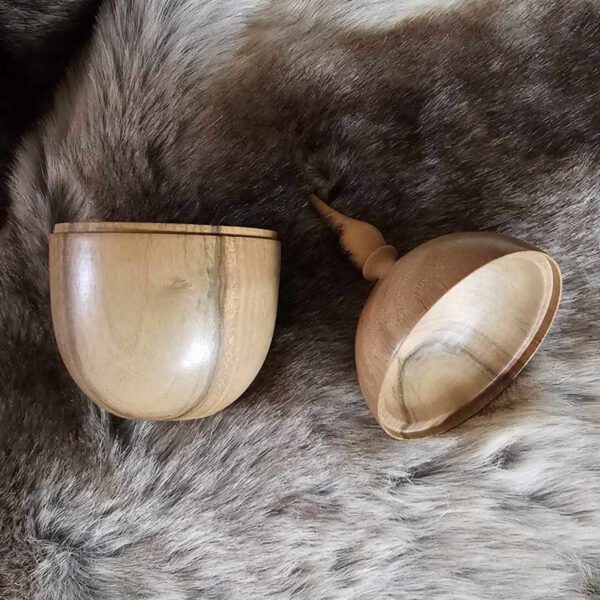 Boite à bijoux en forme d'œuf en bois de Judée et Buis de Normandie – Image 2
