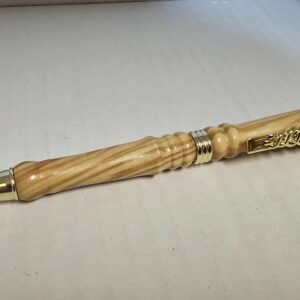Stylo bille rechargeable en bois d'Olivier et Caducée