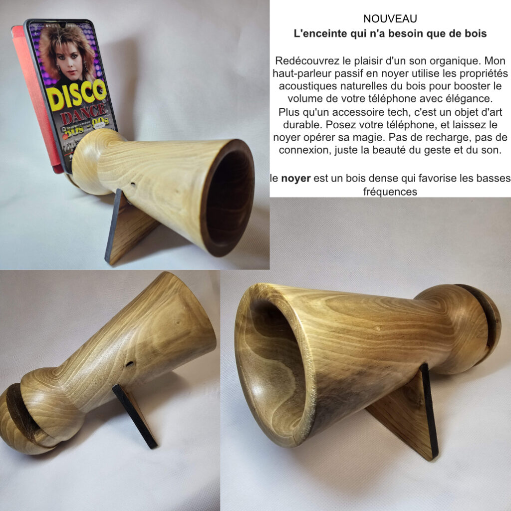 Haut parleur passif en bois de noyer
